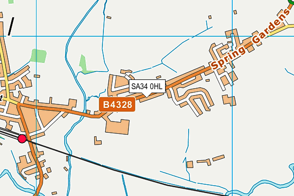SA34 0HL map - OS VectorMap District (Ordnance Survey)