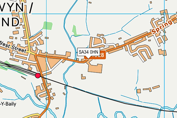 SA34 0HN map - OS VectorMap District (Ordnance Survey)