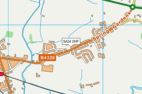 SA34 0HP map - OS VectorMap District (Ordnance Survey)