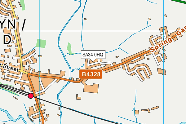 SA34 0HQ map - OS VectorMap District (Ordnance Survey)