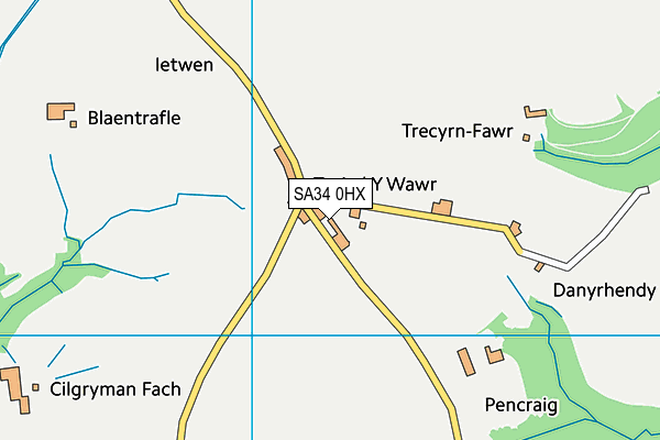 SA34 0HX map - OS VectorMap District (Ordnance Survey)