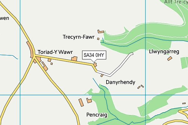 SA34 0HY map - OS VectorMap District (Ordnance Survey)