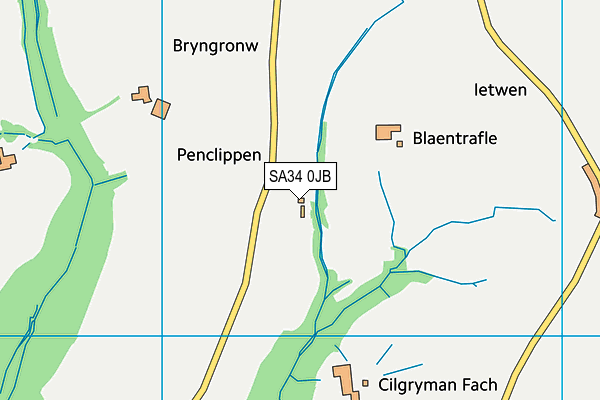 SA34 0JB map - OS VectorMap District (Ordnance Survey)