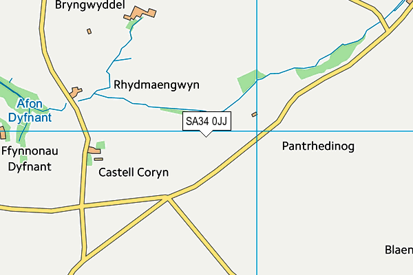 SA34 0JJ map - OS VectorMap District (Ordnance Survey)