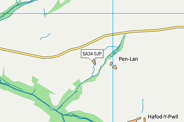 SA34 0JP map - OS VectorMap District (Ordnance Survey)