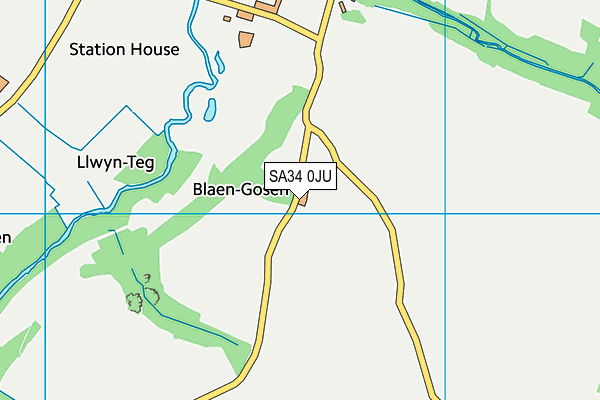 SA34 0JU map - OS VectorMap District (Ordnance Survey)