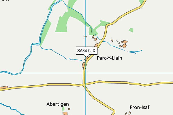 SA34 0JX map - OS VectorMap District (Ordnance Survey)