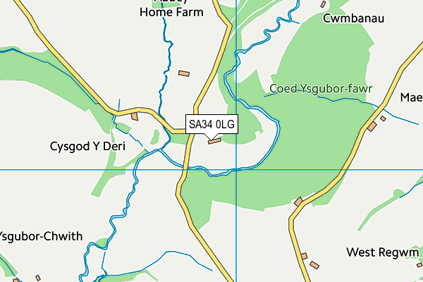 SA34 0LG map - OS VectorMap District (Ordnance Survey)