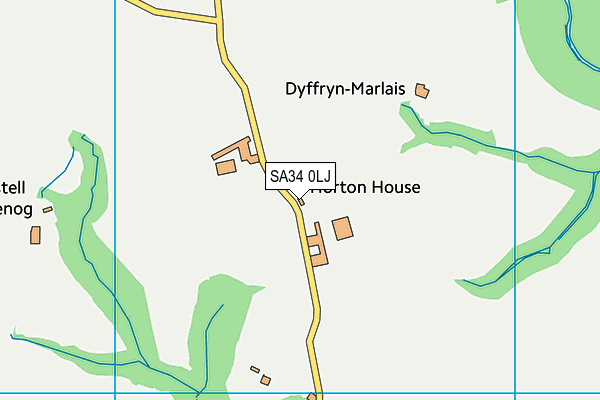 SA34 0LJ map - OS VectorMap District (Ordnance Survey)