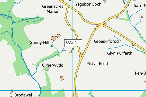 SA34 0LL map - OS VectorMap District (Ordnance Survey)