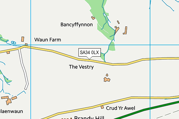 SA34 0LX map - OS VectorMap District (Ordnance Survey)