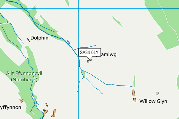 SA34 0LY map - OS VectorMap District (Ordnance Survey)