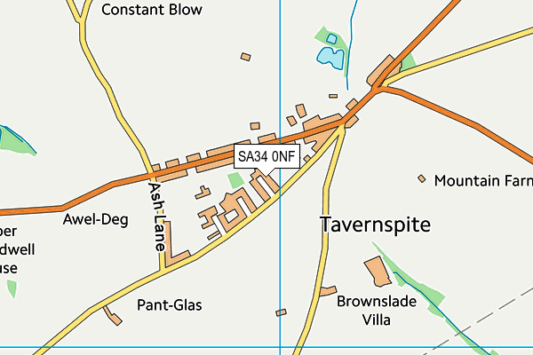 SA34 0NF map - OS VectorMap District (Ordnance Survey)