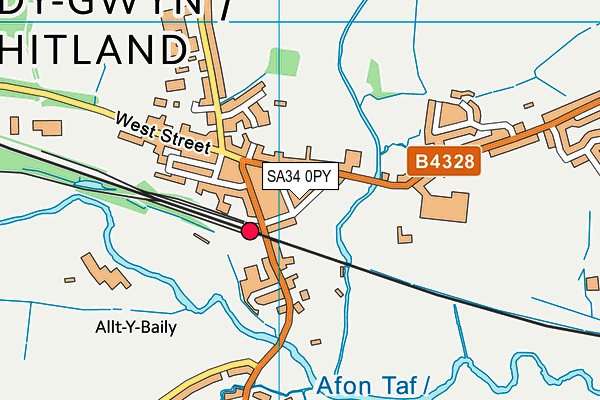 SA34 0PY map - OS VectorMap District (Ordnance Survey)