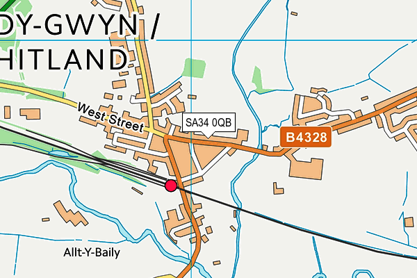 SA34 0QB map - OS VectorMap District (Ordnance Survey)