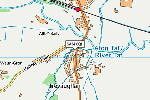 SA34 0QH map - OS VectorMap District (Ordnance Survey)