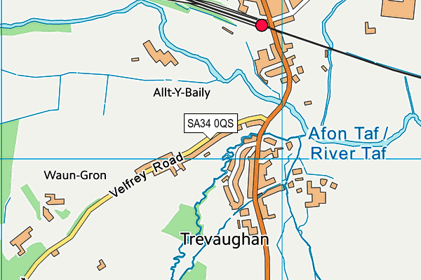 SA34 0QS map - OS VectorMap District (Ordnance Survey)