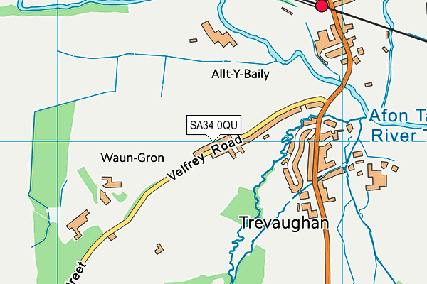 SA34 0QU map - OS VectorMap District (Ordnance Survey)