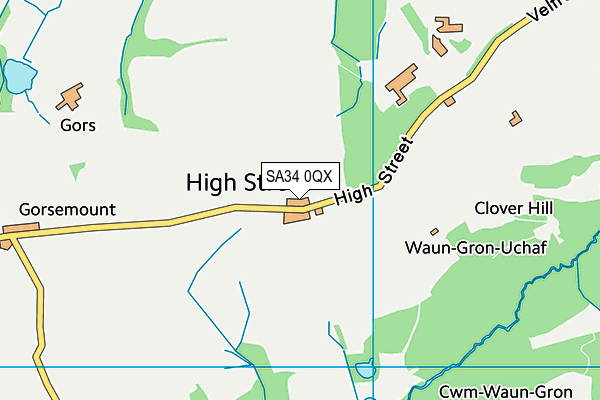 SA34 0QX map - OS VectorMap District (Ordnance Survey)