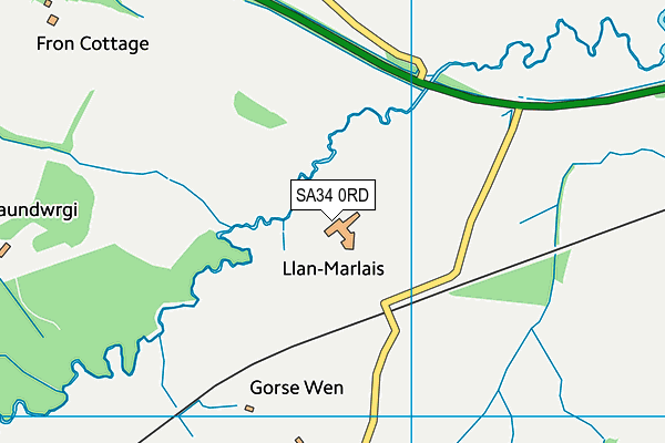 SA34 0RD map - OS VectorMap District (Ordnance Survey)
