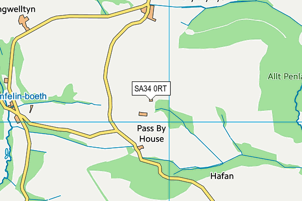SA34 0RT map - OS VectorMap District (Ordnance Survey)