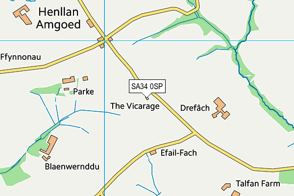 SA34 0SP map - OS VectorMap District (Ordnance Survey)