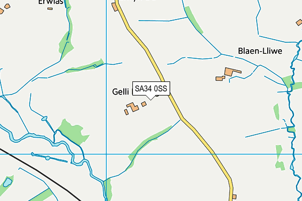 SA34 0SS map - OS VectorMap District (Ordnance Survey)
