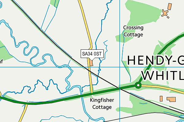 SA34 0ST map - OS VectorMap District (Ordnance Survey)