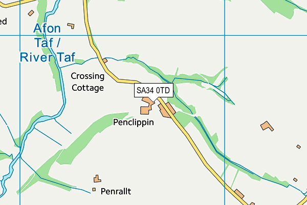 SA34 0TD map - OS VectorMap District (Ordnance Survey)