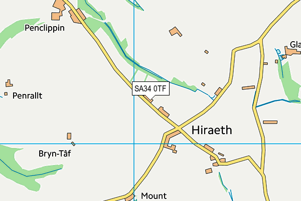 SA34 0TF map - OS VectorMap District (Ordnance Survey)