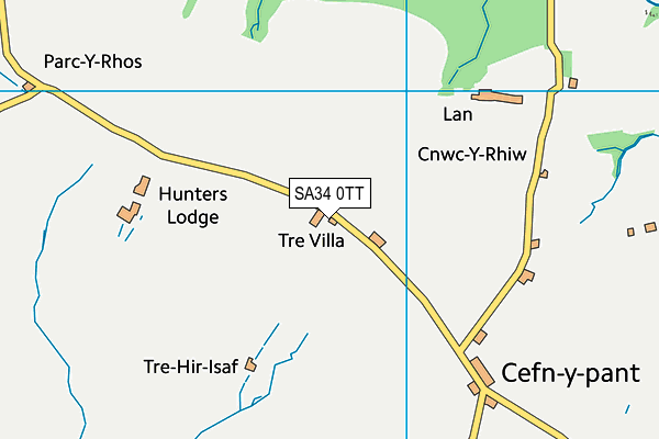 SA34 0TT map - OS VectorMap District (Ordnance Survey)