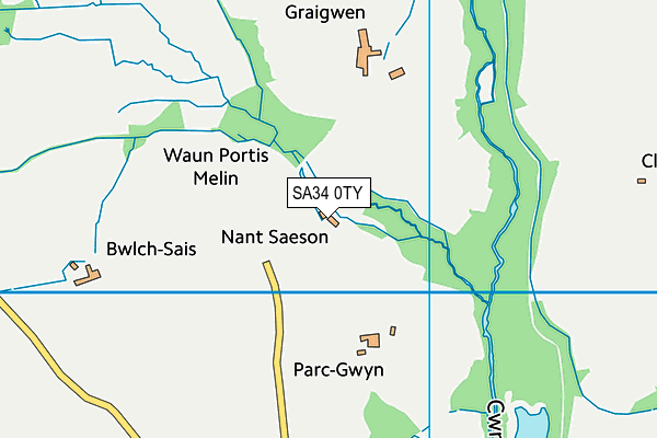 SA34 0TY map - OS VectorMap District (Ordnance Survey)