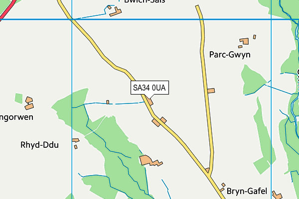 SA34 0UA map - OS VectorMap District (Ordnance Survey)