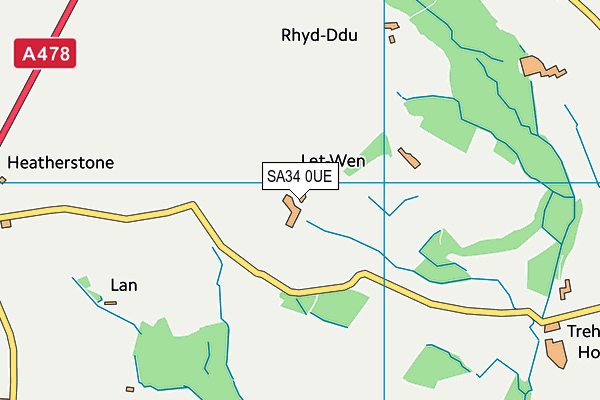 SA34 0UE map - OS VectorMap District (Ordnance Survey)