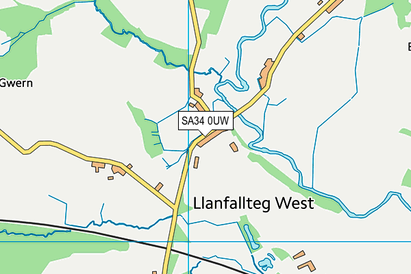 SA34 0UW map - OS VectorMap District (Ordnance Survey)