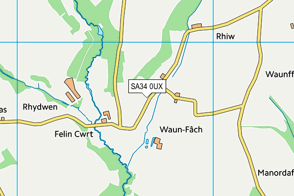 SA34 0UX map - OS VectorMap District (Ordnance Survey)
