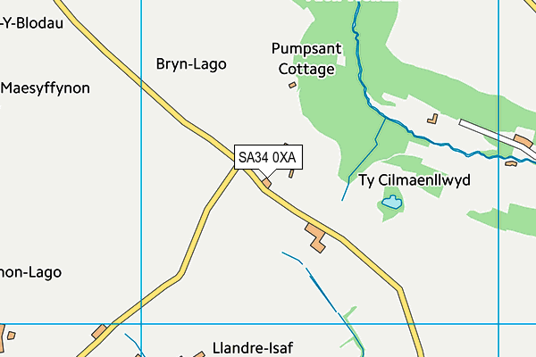 SA34 0XA map - OS VectorMap District (Ordnance Survey)