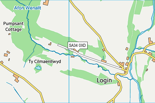 SA34 0XD map - OS VectorMap District (Ordnance Survey)