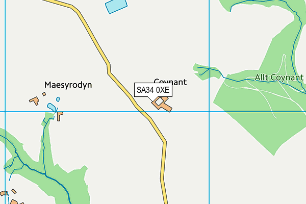 SA34 0XE map - OS VectorMap District (Ordnance Survey)