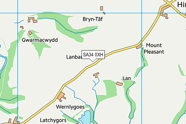 SA34 0XH map - OS VectorMap District (Ordnance Survey)