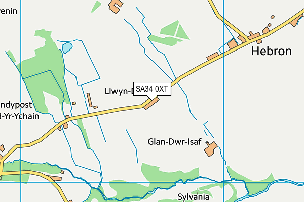 SA34 0XT map - OS VectorMap District (Ordnance Survey)