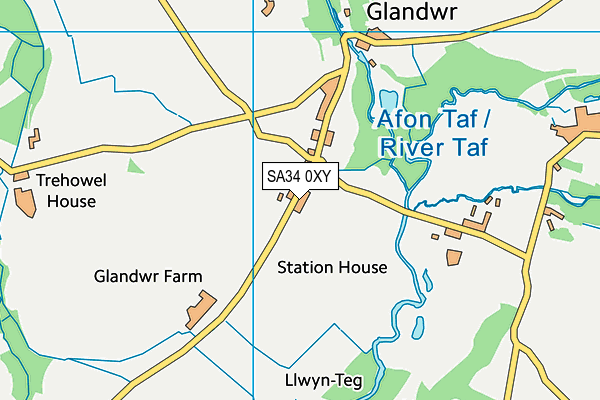 SA34 0XY map - OS VectorMap District (Ordnance Survey)