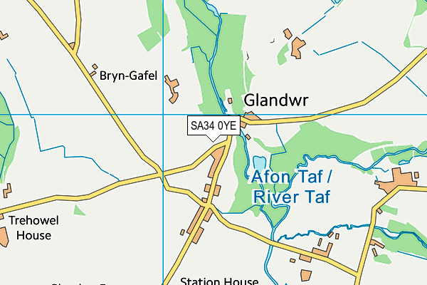 SA34 0YE map - OS VectorMap District (Ordnance Survey)