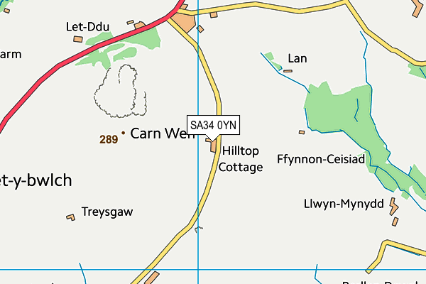 SA34 0YN map - OS VectorMap District (Ordnance Survey)