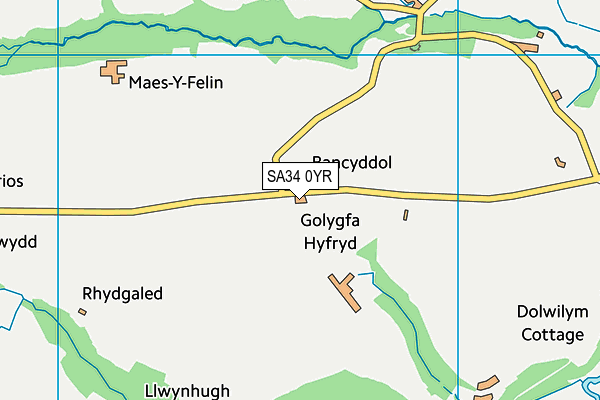 SA34 0YR map - OS VectorMap District (Ordnance Survey)