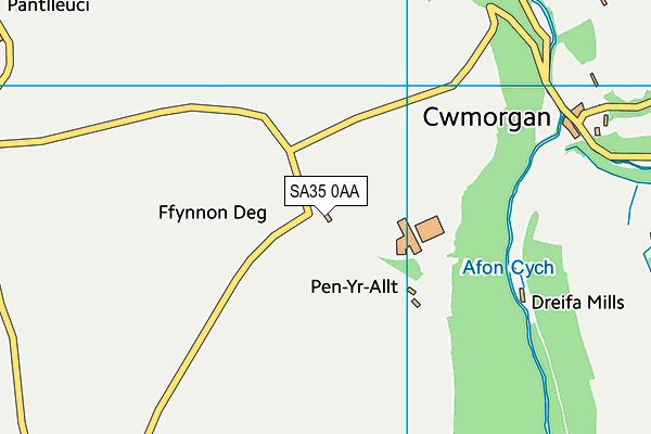 SA35 0AA map - OS VectorMap District (Ordnance Survey)