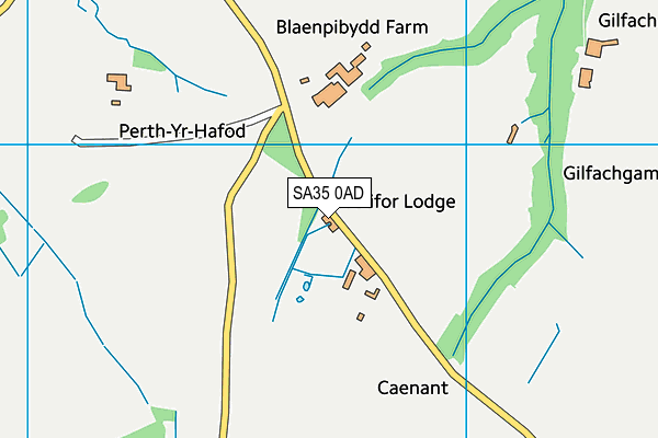 SA35 0AD map - OS VectorMap District (Ordnance Survey)