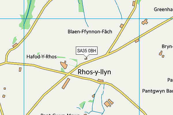 SA35 0BH map - OS VectorMap District (Ordnance Survey)