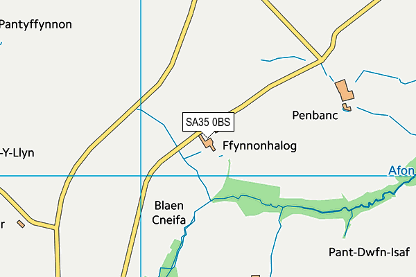 SA35 0BS map - OS VectorMap District (Ordnance Survey)