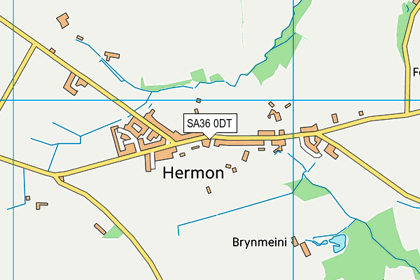 SA36 0DT map - OS VectorMap District (Ordnance Survey)